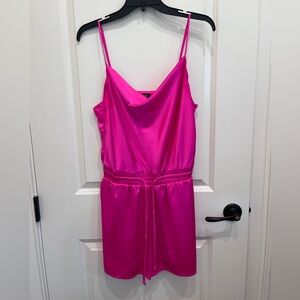 Pink satin romper